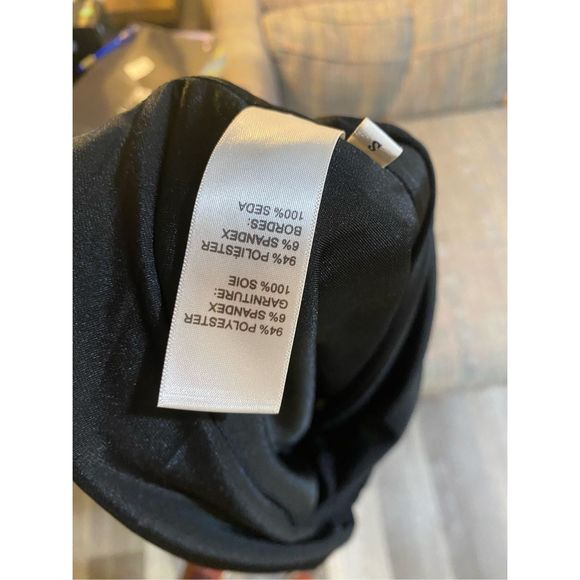 Doncaster Cascading Ruffle Black Silk Sleeveless Blouse, Size Small - Picture 8 of 11